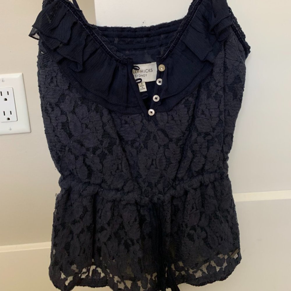 Navy lace blouse